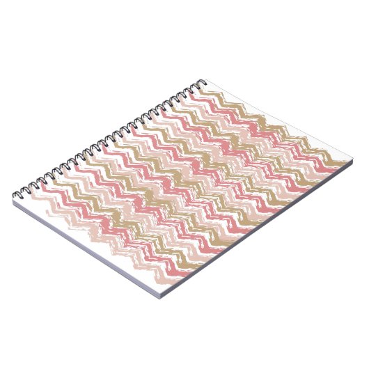 Coral Spice Scribble ZigZag Zickzack Muster Notizblock (Linke Seite)