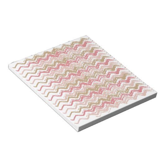 Coral Spice Scribble ZigZag Zickzack Muster Notizblock (angewinkelt)