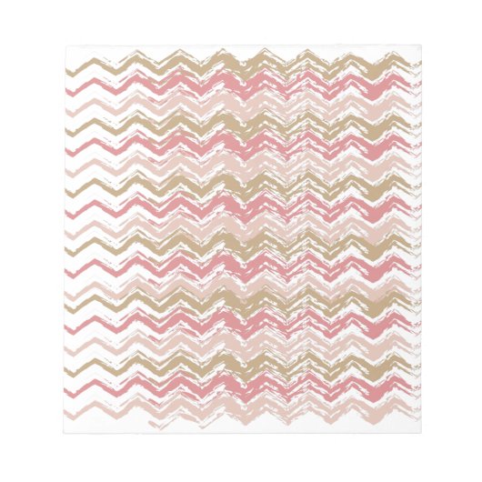 Coral Spice Scribble ZigZag Zickzack Muster Notizblock (Vorderseite)