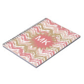 Coral Spice Scribble ZigZag Zickzack Muster Notizblock (Linke Seite)