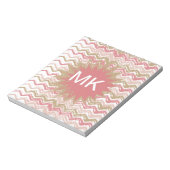 Coral Spice Scribble ZigZag Zickzack Muster Notizblock (Rotiert)