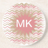 Coral Spice Scribble ZigZag Zickzack Muster Untersetzer (Vorne)