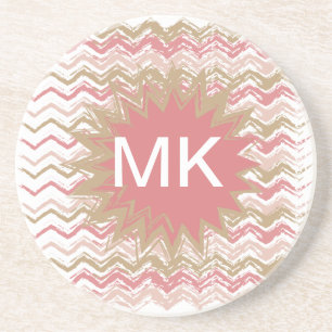 Coral Spice Scribble ZigZag Zickzack Muster Untersetzer