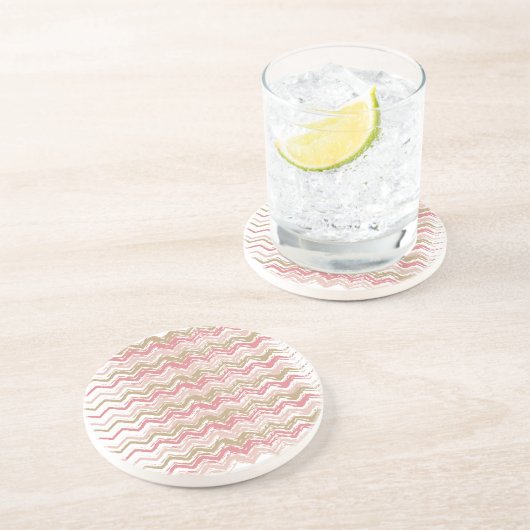 Coral Spice Scribble ZigZag Zickzack Muster Untersetzer (Seite)