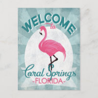 Coral Springs Florida Pink Flamingo Retro