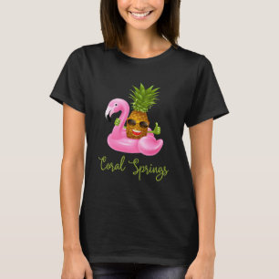 Coral Springs Florida Tropical Flamingo Ananas T-Shirt