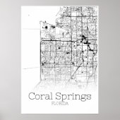Coral Springs Map - Florida - City Map Poster (Vorne)