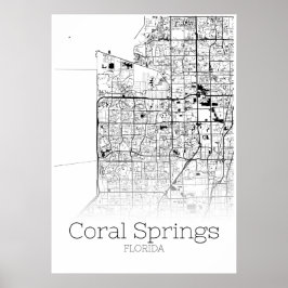 Coral Springs Map - Florida - City Map Poster