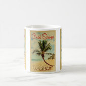 Coral Springs Palm Tree Vintage Travel Kaffeetasse (Mittel)