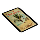 Coral Springs Palm Tree Vintage Travel Magnet (Rechte Seite)