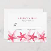 Coral Starfish Beach Wedding UAWG RSVP Karte (Vorne/Hinten)