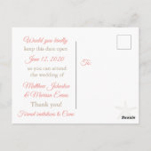 Coral Starfish Personalisiert Save the Date Postka Postkarte (Rückseite)