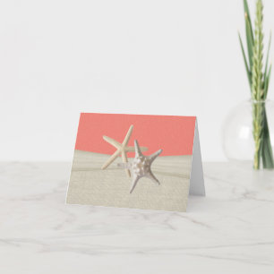 Coral Starfish Rustic Vielen Dank Dankeskarte