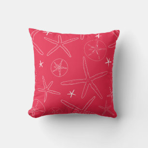 Coral Starfish & Sand Dollar Throw Kissen