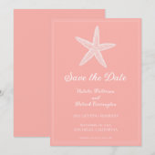 Coral Starfish Save the Date einladen Einladung (Vorne/Hinten)