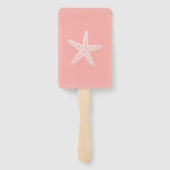 Coral Starfish Wedding Hand Fans Fächer (Rückseite)