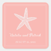 Coral Starfish Wedding Stickers (Vorderseite)