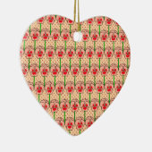 Coral Stiefmütterchen - Retro-Tapete-Muster Keramik Ornament (Rechts)