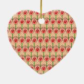 Coral Stiefmütterchen - Retro-Tapete-Muster Keramik Ornament (Hinten)