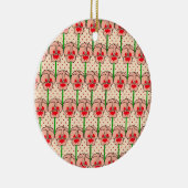 Coral Stiefmütterchen - Retro-Tapete-Muster Keramikornament (Rechts)