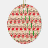Coral Stiefmütterchen - Retro-Tapete-Muster Keramikornament (Links)