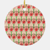 Coral Stiefmütterchen - Retro-Tapete-Muster Keramikornament (Hinten)