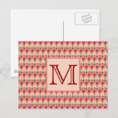 Coral Stiefmütterchen - Retro-Tapete-Muster Postkarte (Vorne/Hinten)