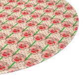 Coral Stiefmütterchen - Retro-Tapete-Muster Schneidebrett (Ecke)