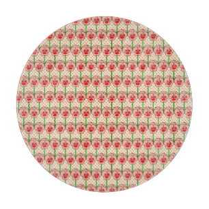Coral Stiefmütterchen - Retro-Tapete-Muster Schneidebrett