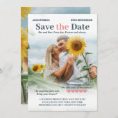 Coral & Storm Romcom Poster Foto Save the Date (Vorne/Hinten)
