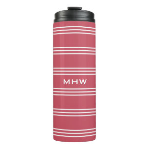 Coral-Streifen individuell monogrammierte Tasse