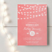 Coral String Lights Baby Dusche Einladung