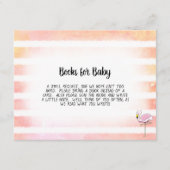 Coral Striped Flamingo Bücher für Baby Dusche Spie Begleitkarte (Vorderseite)