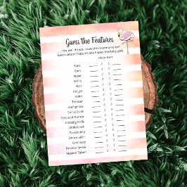 Coral Striped Flamingo Guess Features Duschkarte Einladung