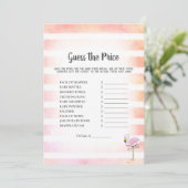 Coral Striped Flamingo schätzen den Preis Dusche S Einladung (Stehend Vorderseite)