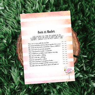 Coral Striped Flamingo über unter Baby Dusche Spie Einladung