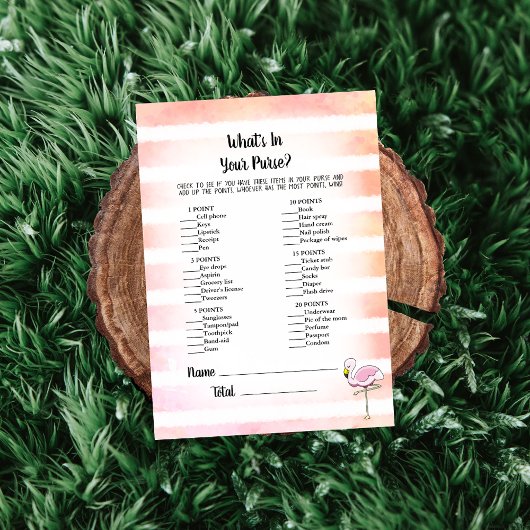 Coral Striped Flamingo Was ist in deinem Handspiel Einladung