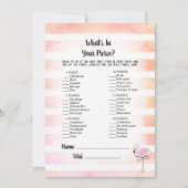 Coral Striped Flamingo Was ist in deinem Handspiel Einladung (Vorderseite)