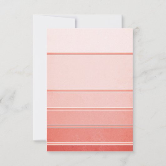 Coral Striped Ton sur Ton Wedding RSVP Card Einladung (Rückseite)