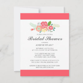 Coral Stripes Blumendusche Einladung