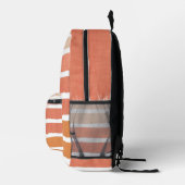 Coral Stripes Orange Streifen Bedruckter Rucksack (Rechts)