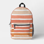 Coral Stripes Orange Streifen Bedruckter Rucksack (Vorderseite)