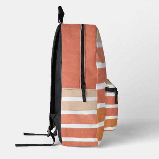 Coral Stripes Orange Streifen Bedruckter Rucksack (Links)