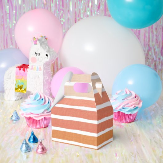 Coral Stripes Orange Streifen Geschenkschachtel (Party)