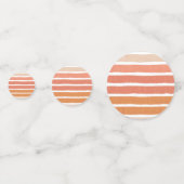 Coral Stripes Orange Streifen Konfetti (Rückseiten)
