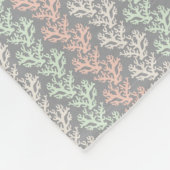 Coral Stripes Peach Cucumber Creme Grau Fleecedecke (Ecke)