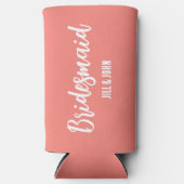 Coral Stylized Wedding Bridesmaid Selters Dosenkühler (Vorderseite)