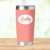 Coral Stylized Wedding Bridesmaid Thermobecher