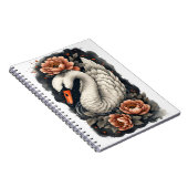 "Coral Swan" Floral Art Spiral Notebook Notizblock (Rechte Seite)
