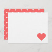 Coral Sweet Hearts Valentine Mitteilungskarten (Vorne/Hinten)
